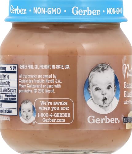 Gerber Stage 2 Baby Food, Organic Apple Spinach with Kale Jar, Fruit & Veggie Puree, Vitamin C, Non-GMO, Baby Food Puree Jars Glass