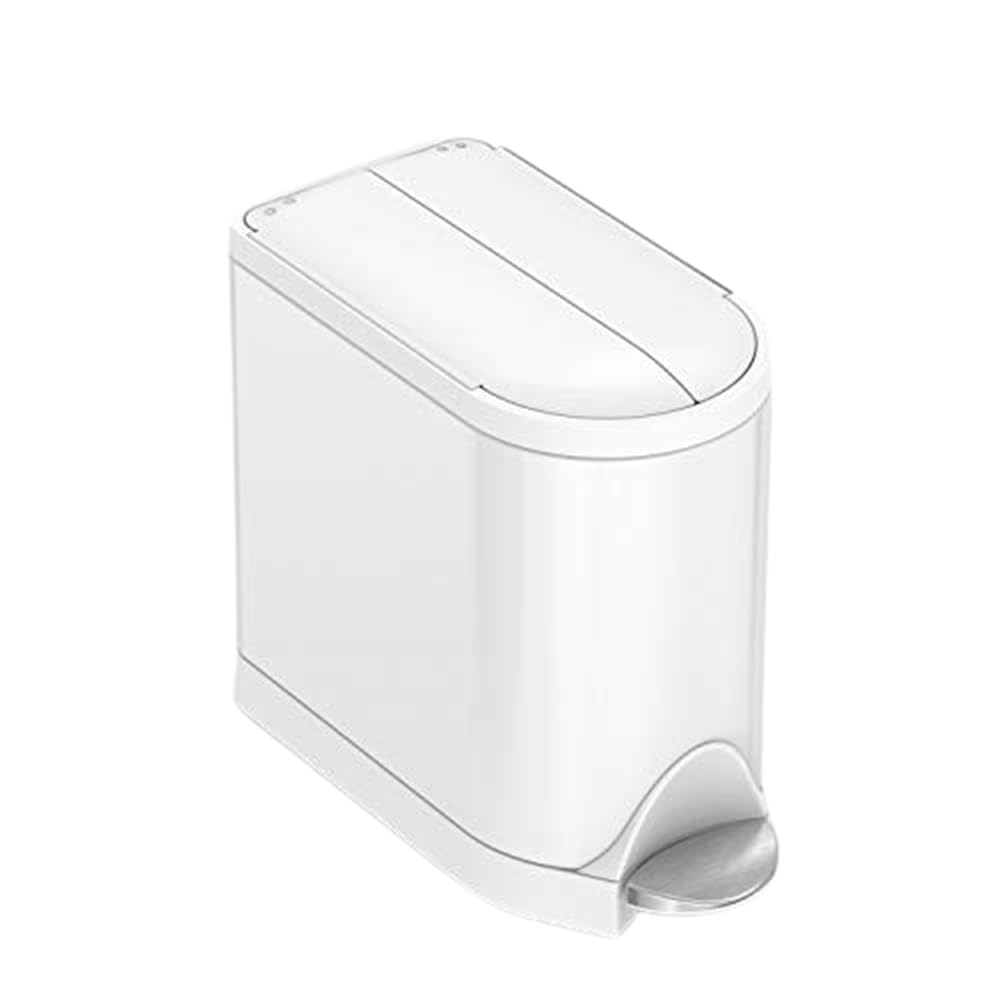 simplehuman Diaper Can with Odorsorb System (Odorsorb Pods and Odorsorb Liners), 18 Liter/ 4.8 Gallon, White Stainless Steel