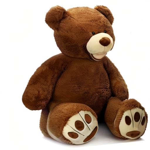 MorisMos Smile Giant Teddy Bear, 51inch Large Stuffed Bears with Big Footprints, Big Stuffed Animals Cuddly Plush Gifts for Girlfriends, Boyfriend, Dark Brown