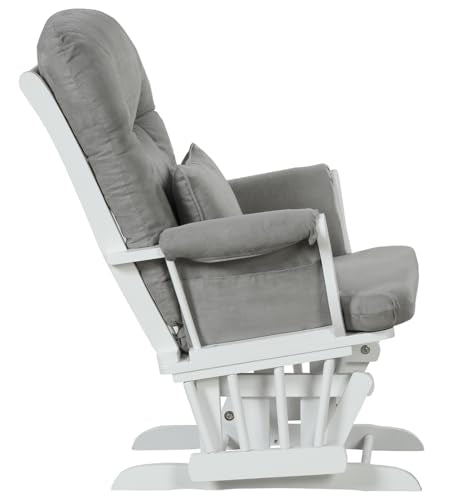 Angel Line Monterey Glider & Ottoman, Grey Finish - Grey Cushion