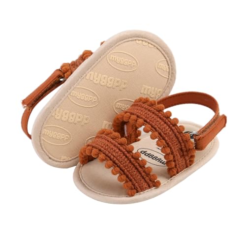 COSANKIM Infant Baby Girls Summer Sandals with Flower Soft Sole Newborn Toddler First Walker Crib Dress Shoes