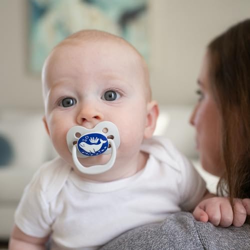 Dr. Brown's Advantage Glow-in-the-Dark Baby Pacifier, Fully Symmetrical Soother with Soft Silicone Bulb, Lavender Love-Coral Ocean, 0-6m, BPA Free, 4 Pack