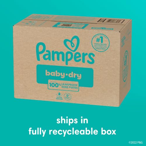 Pampers Diapers - Baby Dry - Size 1, 44 Count, Absorbent Disposable Infant Diaper (Packaging May Vary)