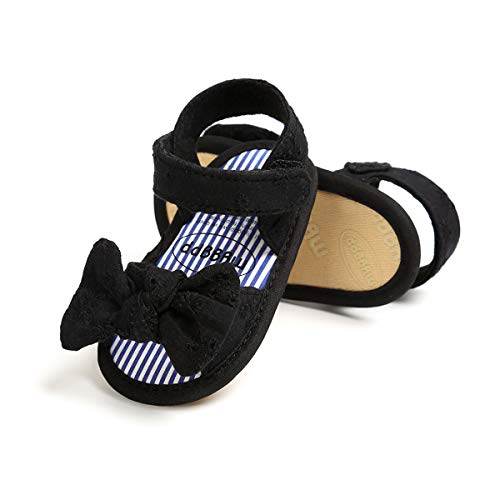 COSANKIM Infant Baby Girls Summer Sandals with Flower Soft Sole Newborn Toddler First Walker Crib Dress Shoes