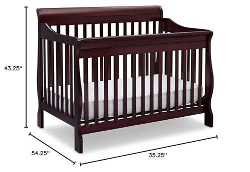 Delta Children Simmons Kids Carter 6-in-1 Convertible Crib - Greenguard Gold Certified, Black Ebony