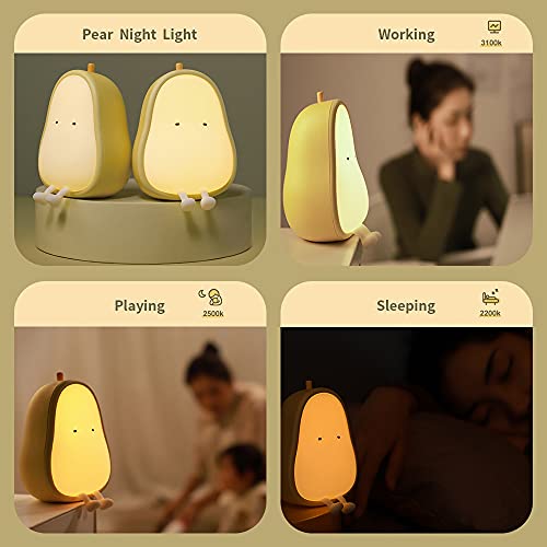 Cute Dinosaur Night Light, Brightness Adjustable Baby Bedside Night Lamp USB Recharging, Nursery Room Decor Kids Toddlers Night Light, Dinosaur Gifts for Birthday, Christmas, Green