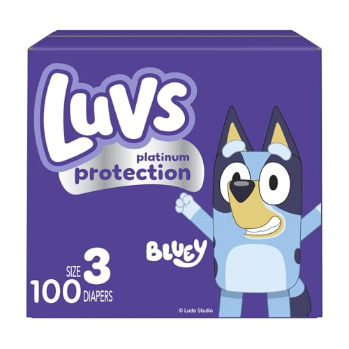 Luvs Size 1 Baby Diapers, Platinum Protection Bluey Diapers for Day & Night, Size 1, 294 Count (Packaging May Vary)