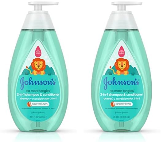 Johnson's Kids No More Tangles 2-in-1 Detangling Shampoo & Conditioner for Kids & Toddlers, Gentle & No More Tears, Hypoallergenic & Free of Parabens, Sulfates & Dyes, 20.3 fl. oz