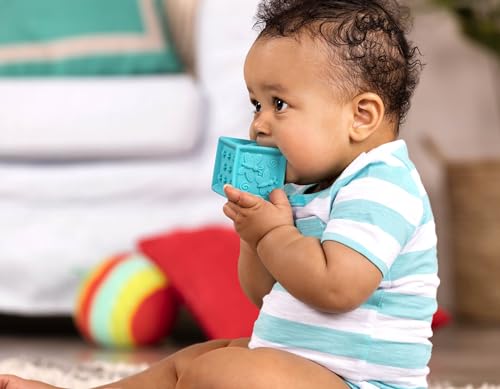 B. toys – Baby Blocks – Stacking & Building Toys For Babies – 10 Soft & Educational Blocks- Numbers, Shapes, Colors, Animals- One Two Squeeze- 6 Months +