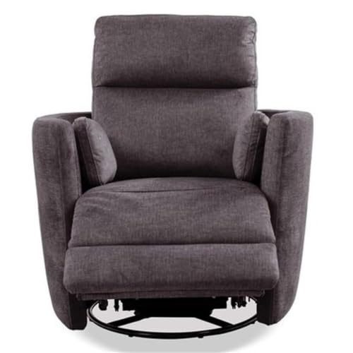 Pemberly Row Contemporary Fabric Swivel Glider Recliner in Ivory