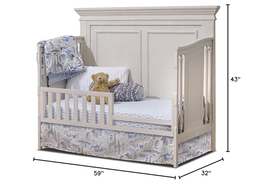 Sorelle Furniture Portofino Crib,Classic 4-In-1 Convertible Crib,Brushed Ivory Crib Made of Wood,Non-Toxic Finish, Wooden Baby Bed,Toddler Bed,Child’s Daybed and Full-Size Bed-Ivory