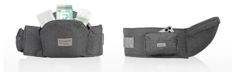 Baby Carrier, Ergonomic 6-in-1 Baby Carrier with Hip Seat for Newborn Infant Toddler, Adjustable Detachable Baby Holder Carrier for Dad Mom