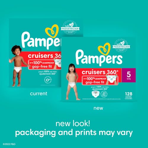 Pampers Diapers - Cruisers 360 - Size 5, 100 Count, Babyproof up to 100% Leakproof Pull-On Diaper