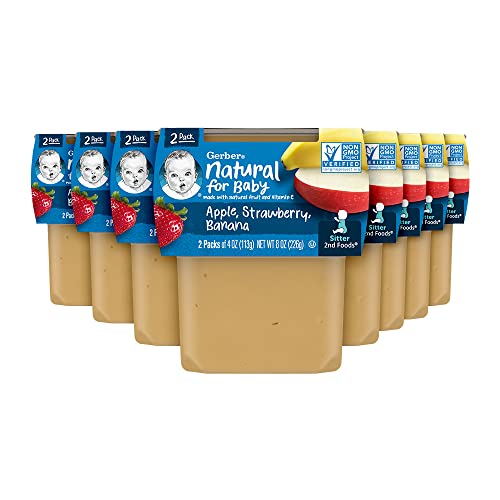 Gerber 2nd Foods Banana Blackberry Blueberry 4 Ounce Tubs, 2 Count (Pack of 8)