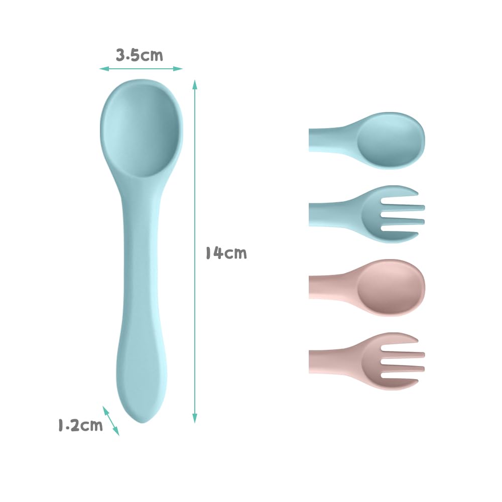 Vicloon Silicone Baby Feeding Spoons - 7 PCS First Stage for Infants, Ultra-Durable & Chewproof, Dishwasher Safe Baby Utensils