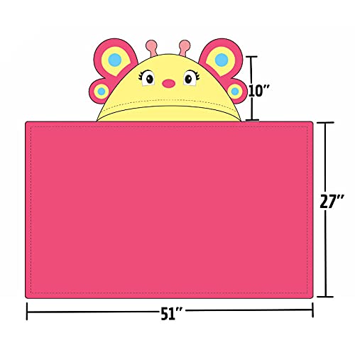 Hooded Baby Towel for Kids 2-8 | Large 100% Cotton Baby Towel for Girls | Cute Flower Bath Towels for Babies and Toddlers with Pink Petals