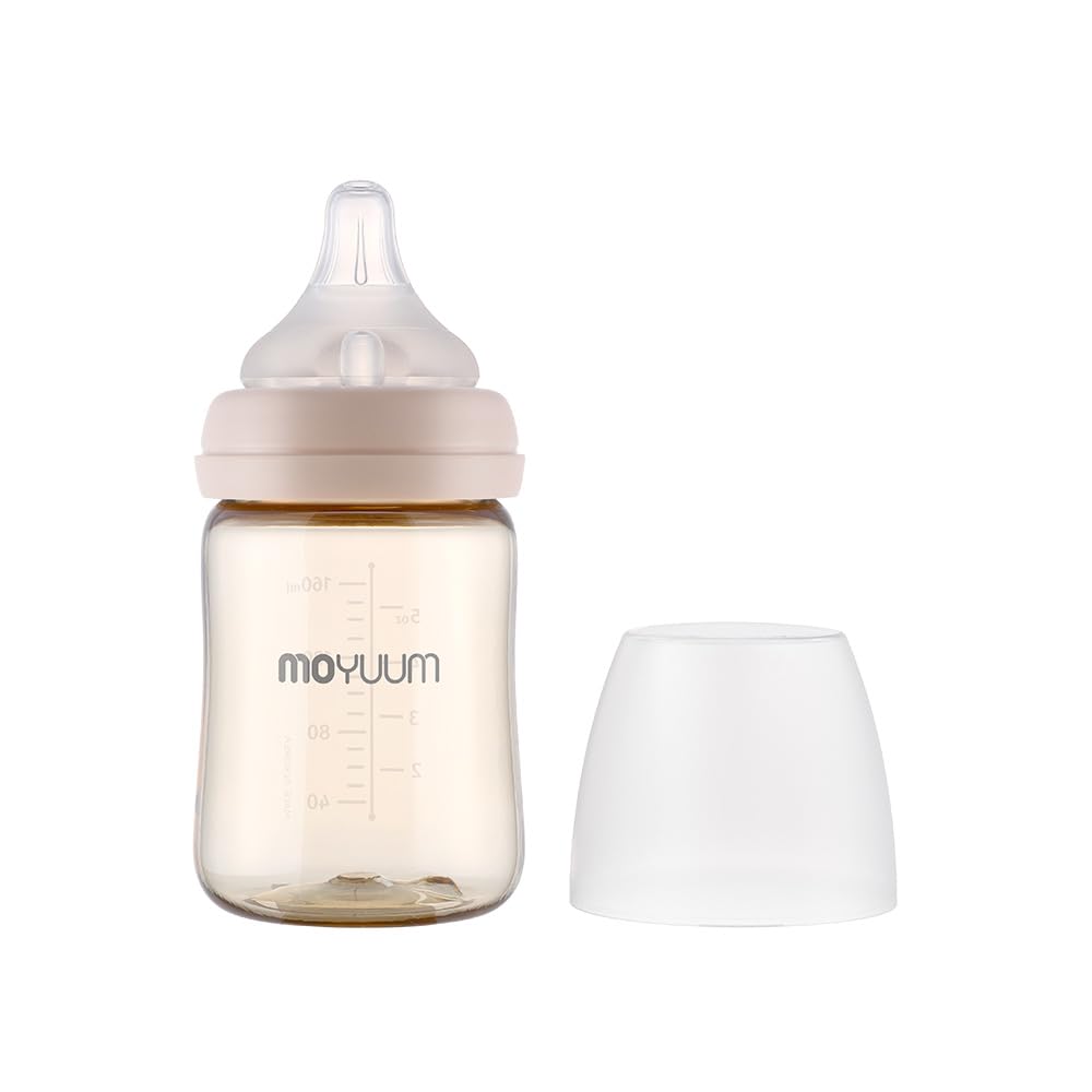 PPSU All in One Baby Feeding Bottle, 6oz, Stage 1 (Slow Flow) (Beige)