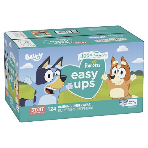 Pampers Training Pants - Easy Ups Boys & Girls Bluey - Size 4T-5T, 104 Count, Children's Potty Underwear (Packaging May Vary)