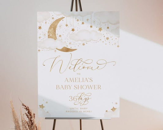 Baby Shower Sign, Pink Floral Welcome Sign, Girl Baby Shower, 12''W x 18''L, Plastic, Full Size