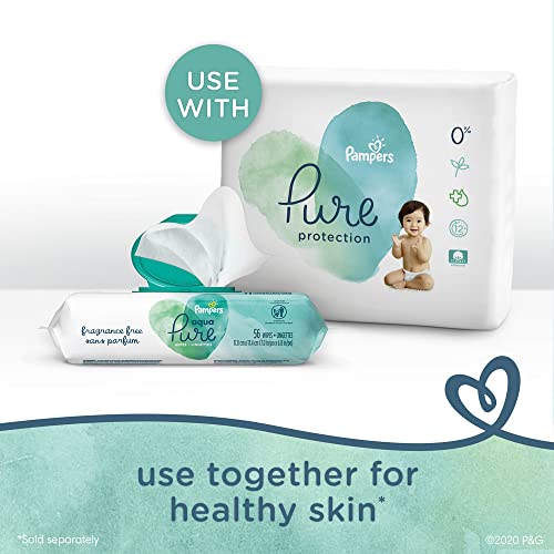Pampers Baby Wipes Aqua Pure, 99% water-based wipes, Hypoallergenic and Unscented Infant Wipe, 896 Total (16 Flip-Top Packs)
