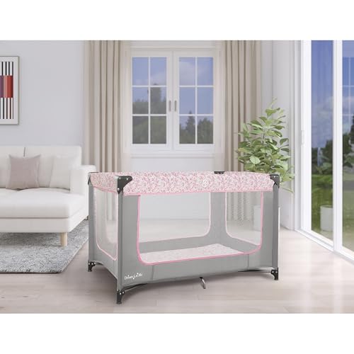 Dream On Me Zodiak Portable Playard in Navy, Lightweight, Packable and Easy Setup Baby Playard, Breathable Mesh Sides and Soft Fabric - Comes with a Removable Padded Mat