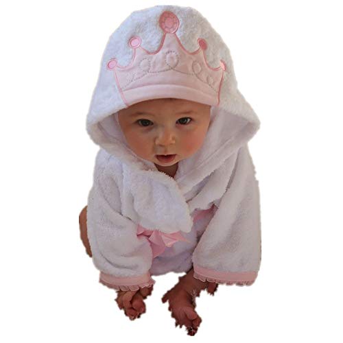 Baby Girl Bathrobes Wash Waddle Princess Crown Hooded Robe Girls Bath Robe Towel Terry Cotton Ultra Absorbent