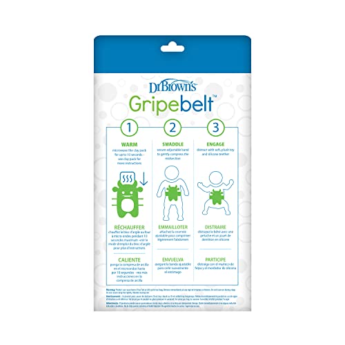 Dr. Brown's Infant Gripebelt Heated Belly Band, Soothe Baby's Tummy with Gentle Warmth and Compression, Hedgehog, 0m+