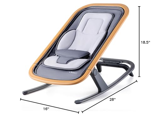 LAREX Baby Bouncer, Portable Bouncer Seat Baby Rocker Chair Infant Bouncy Seat with 3 Point Harness, Infant 2 in 1 Rocker, 0-6 Months up to 20 lbs