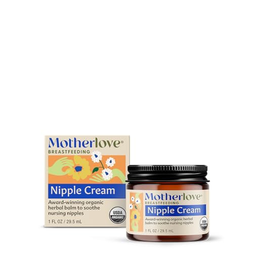 Motherlove Nipple Cream (2 oz) Organic Lanolin-Free Nipple Cream for Breastfeeding—Benefits Nursing & Pumping Moms