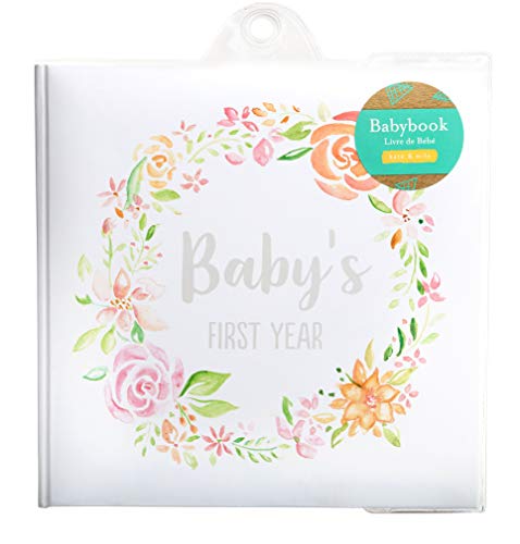 Kate & Milo Baby’s First Year Baby Memory Journal, Gender-Neutral Keepsake, Baby Milestone Memory Book and Photo Album, Perfect for Baby Showers, For New and Expecting Parents, Sky and Elephant