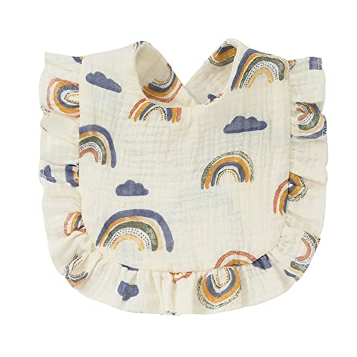 4 PACK Solid Muslin Baby Drool Bibs Set for Unisex Boys Girls Cotton Adjustable Teething Feeding Drooling Bibs