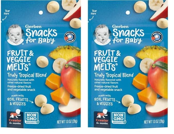 Gerber Snacks for Baby Fruit & Veggie Melts, 1 Oz