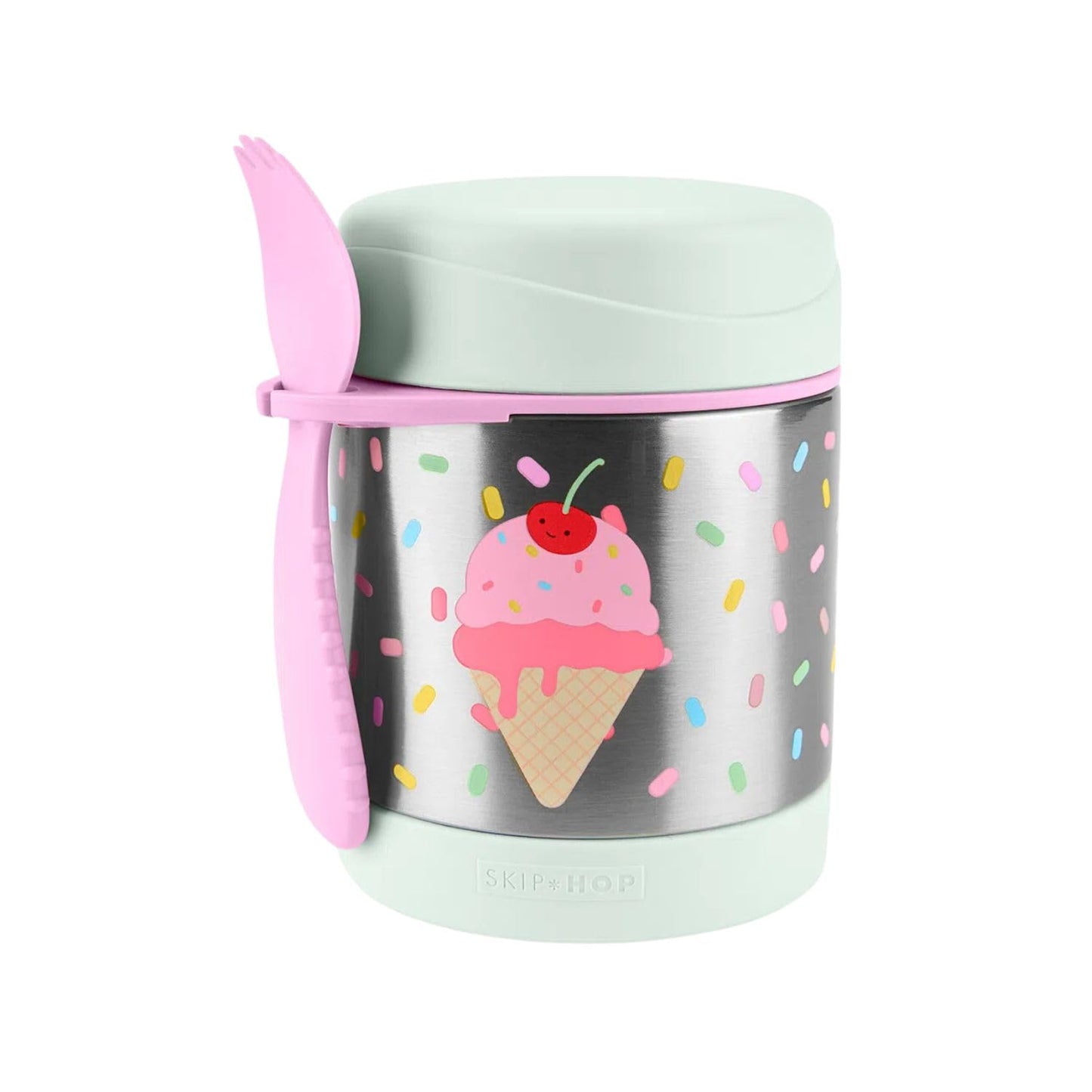 Skip Hop Insulated Baby Food Jar, Sparks Rocket, Stainless Steel, Holds 11oz
