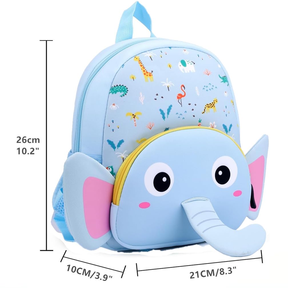 Toddler Backpack Neoprene Zoo Kids Casual Backpack Water Resistance Kindergarten Preschool Bags for Little Boys Girls (Giraffe)