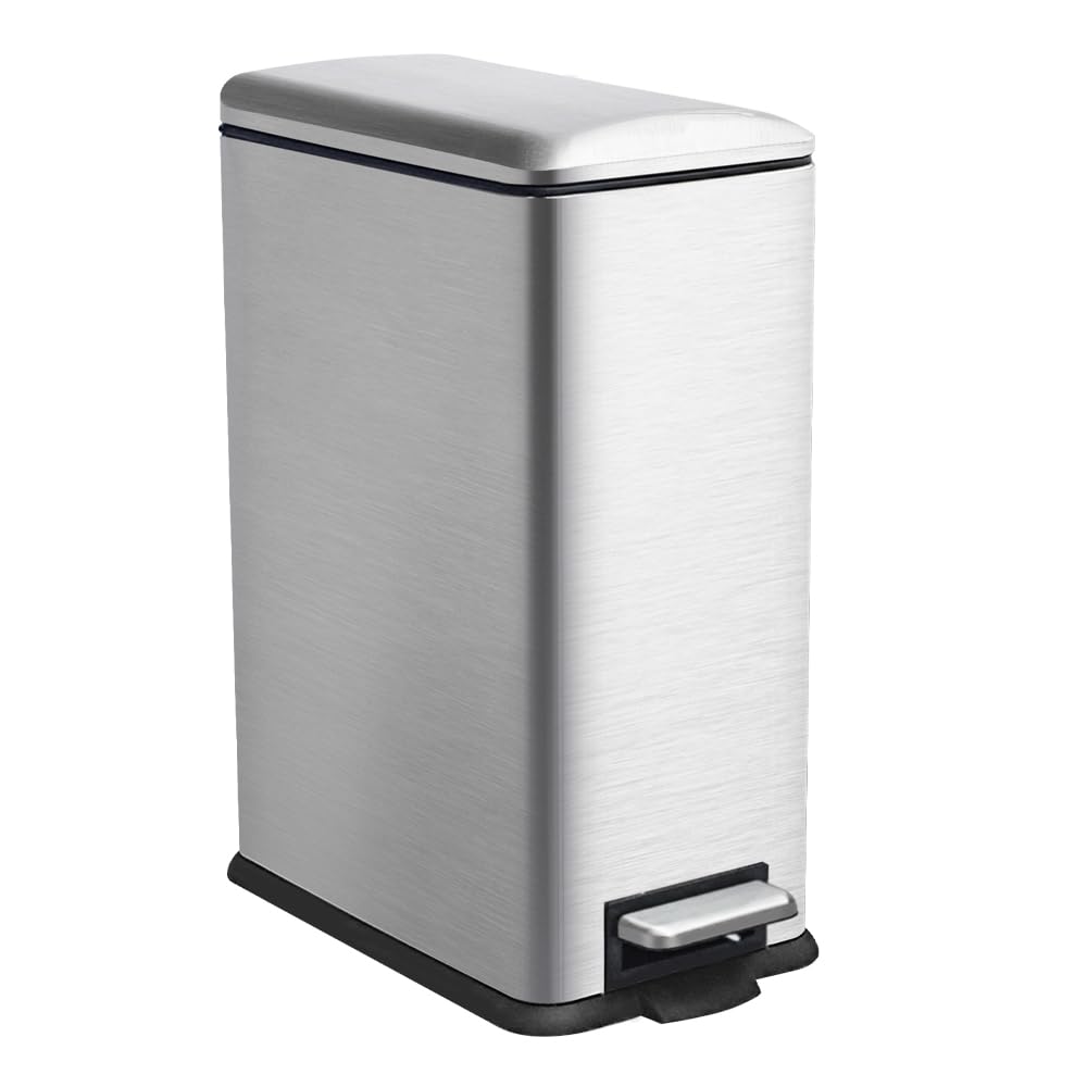 Diaper Pail, Baby Diaper Trash Can with Removal Inner Liner, Childproof Lock, Stainless Steel Garbage Pail with lid, Soft Close, Odor Control Diaper Disposal Bin, 4 Gallon Pink Diaper Can