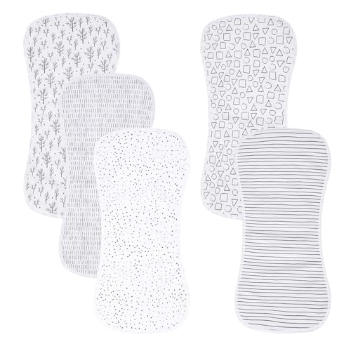5 Pack Cotton Baby Burp Cloths Extra Absorbent Soft for Baby Boys and Girls (Pink-2)
