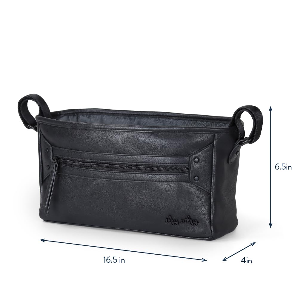 Itzy Ritzy Adjustable Stroller Caddy and Organizer Bag Featuring Front Zippered Pocket, 2 Built-in Interior Pockets & Adjustable Straps to Fit Nearly Any Stroller (Chai)