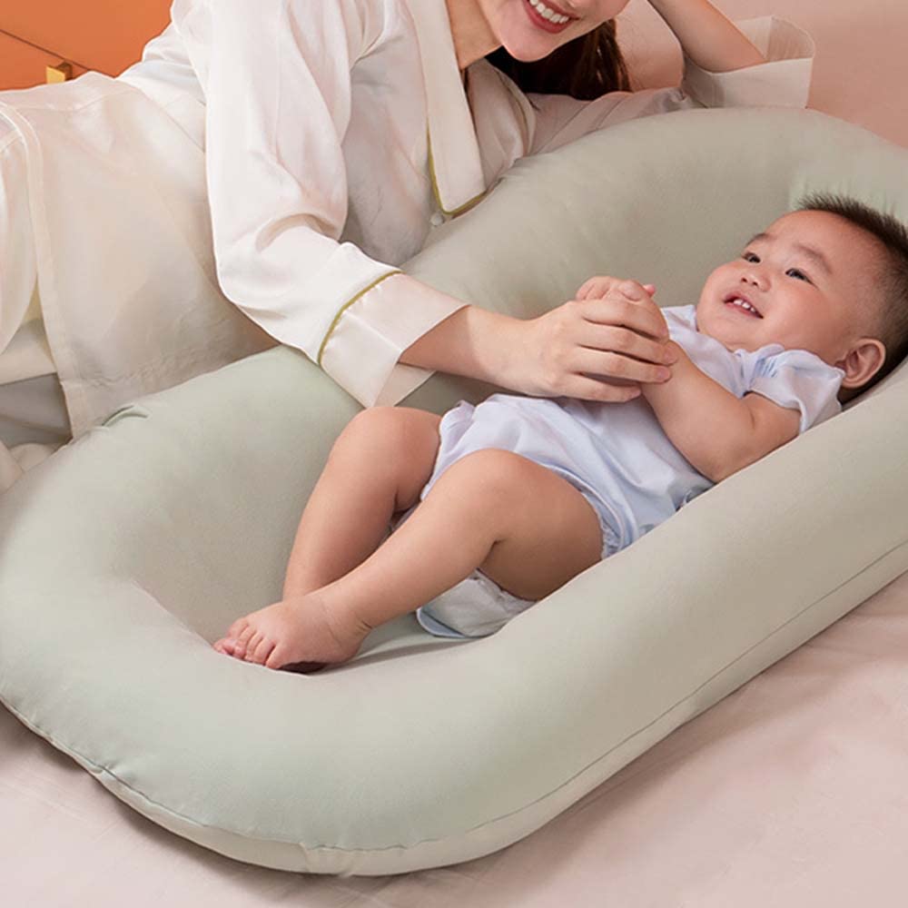 Baby Lounge Pillow for Newborn 0-24 Months, Newborn Lounger Nest Sleeping for Baby in Bed, Infants Lounger for Boys & Girls (Pink, 29.5*19.3in)