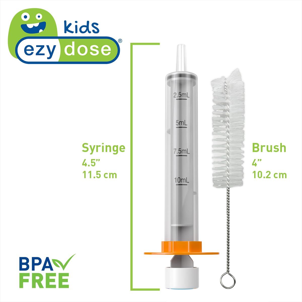 EZY DOSE Kids Baby Oral Syringe & Dispenser, True Easy Design for Liquid Medicine, Easy to Control, 10 mL/2 TSP Color Coded, BPA Free