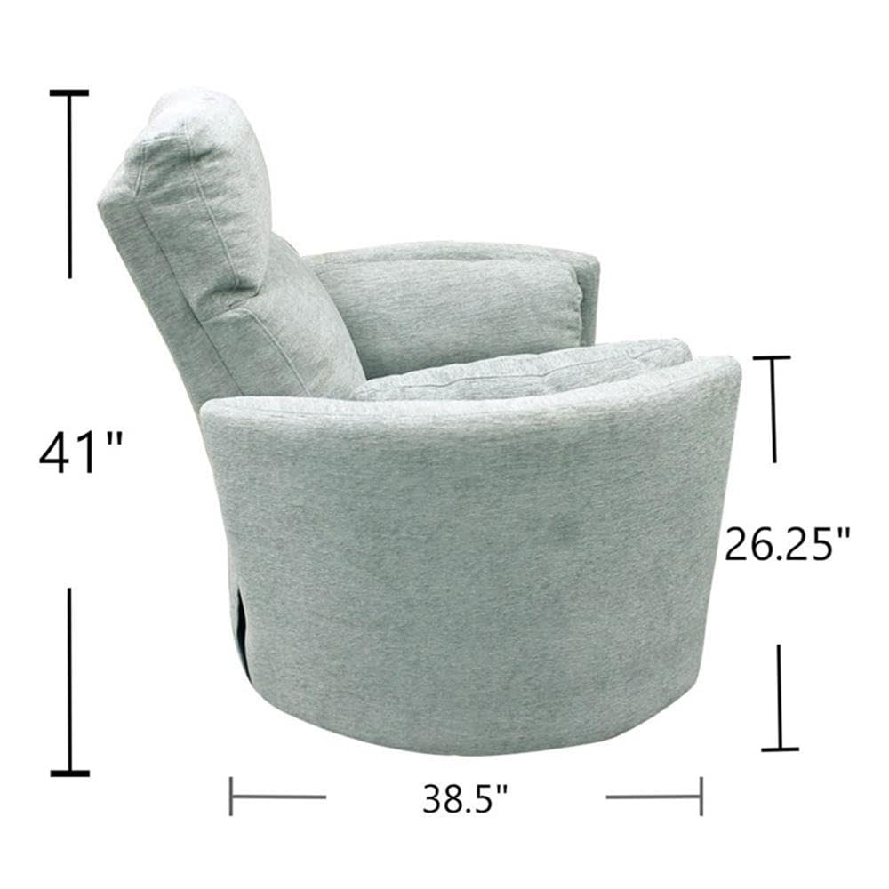 Pemberly Row Contemporary Fabric Swivel Glider Recliner in Ivory