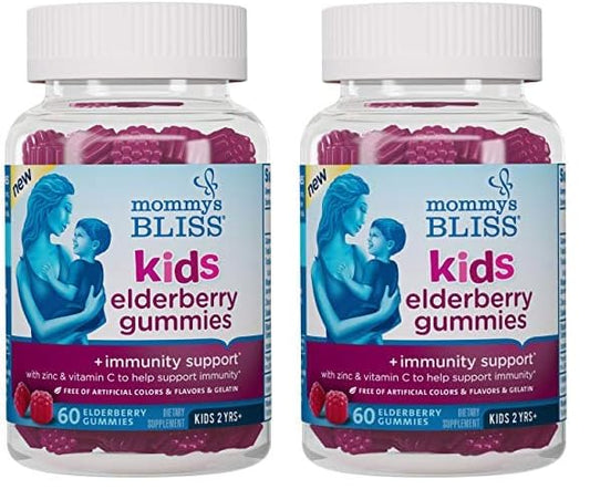 Mommy's Bliss Organic Elderberry Syrup & Immunity Boost With Vitamins, Prebiotics & Echinacea for Kids & Adults 1 yr+, 3 Fl Oz