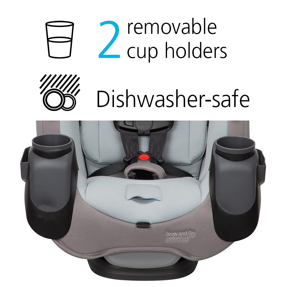 Safety 1st Grow and Go All-in-One Slim Convertible Car Seat, Rear Facing, 5-40 lbs, Forward Facing (30–65 lbs), High Back Booster Seat 40-100 pounds, Dunes Edge