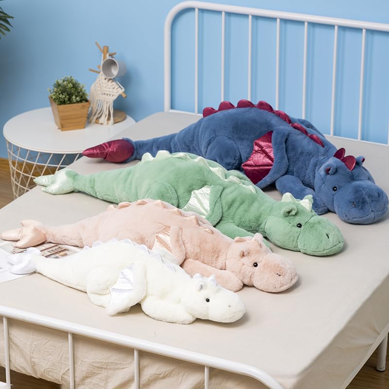 43.3Inches 7Lbs Blue Weighted Dragon Stuffed Animal, Large Blue Weighted Dragon Plush Toy for Kids and Adults(2025 Update Version)