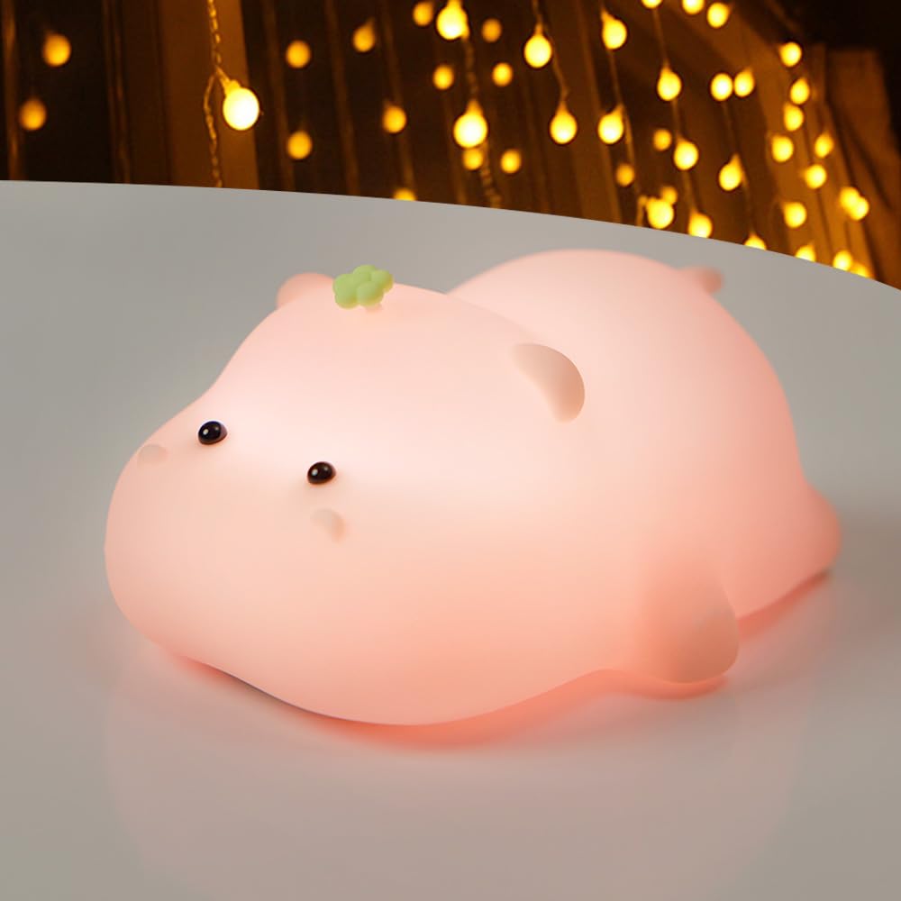 Led Cute Dog Night Light, Dimmable Nursery Puppy Kawaii Lamps, Super Squishy Silicone USB Rechargeable Touch Control Night Lamp for Kids Adults, Used for Camping Party Room Decor (Dog)