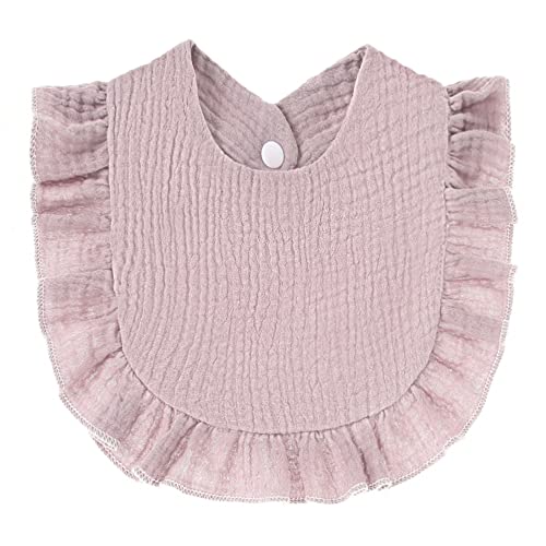 4 PACK Solid Muslin Baby Drool Bibs Set for Unisex Boys Girls Cotton Adjustable Teething Feeding Drooling Bibs