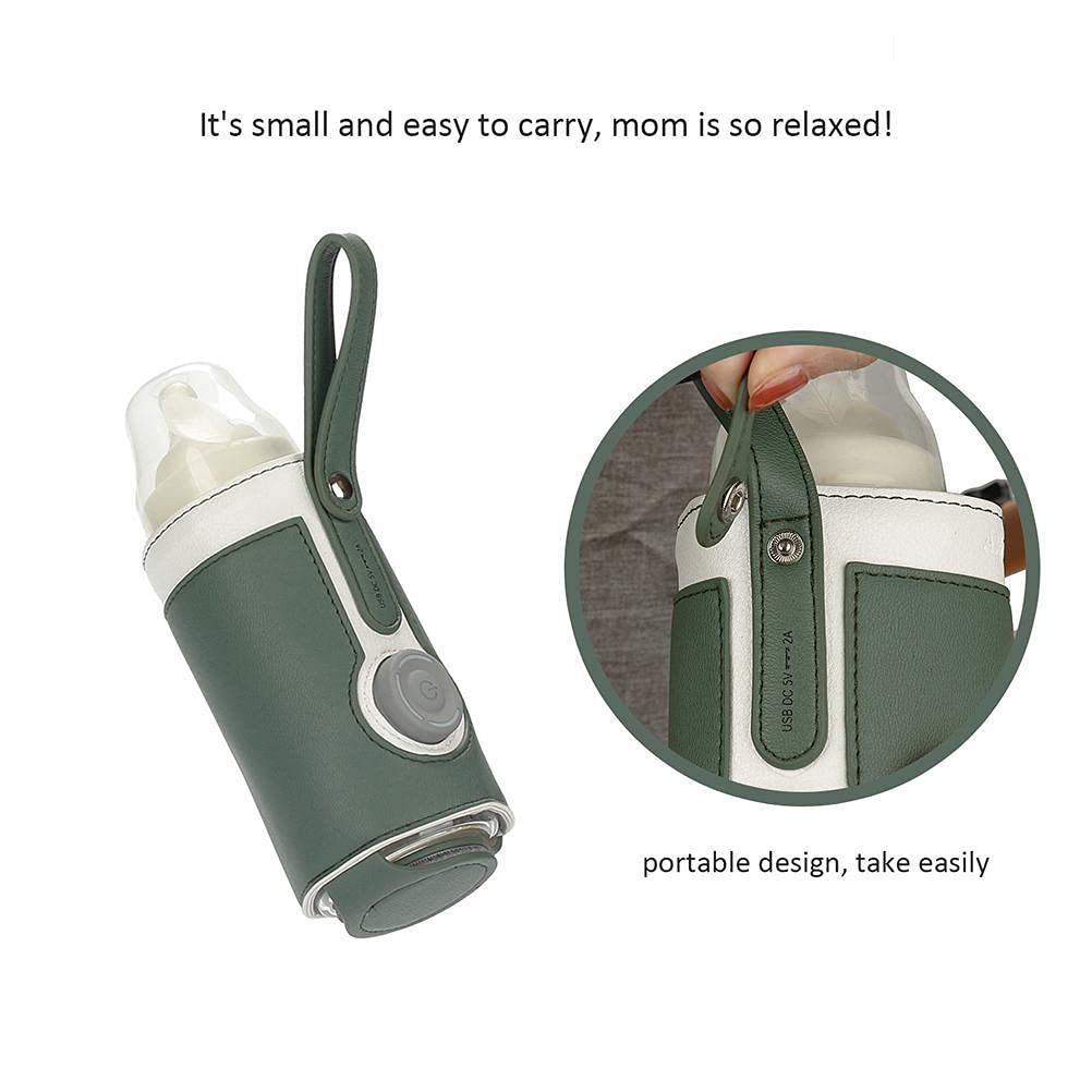 Bottle Warmer Bag 3 Temperature Adjustable Portable Baby Bottle Warmer for Connecting to Mobile Power