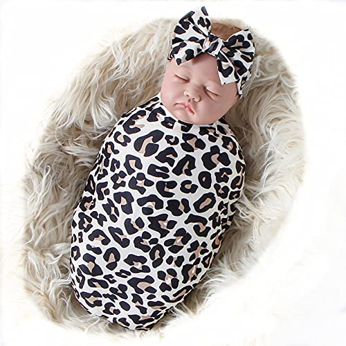 Galabloomer Newborn Receiving Blanket Headband Set Baby Flower Swaddle (vintage flower)