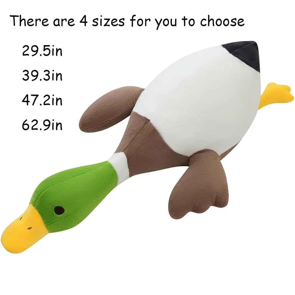 Mallard Duck Plush,Mallard Duck Stuffed Animals, Soft Furry Duck Stuffed Animal Pillow,Huge Duck Plush Hugging Pillow Gifts for Every Age (29.5in)
