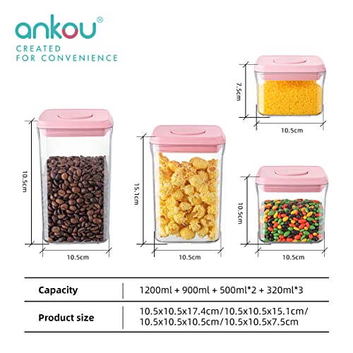 Ankou Formula Container - 1700ml Airtight Formula Dispenser One Button Handy Milk Powder Container BPA-Free Storage Containers with Scoop and Scraper Transparent 730g