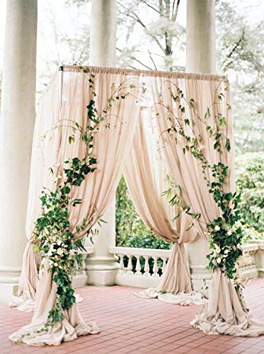 Barcelonetta | Chiffon Fabric | Decoration, Drapery Fabric | Wedding, Gender Reveal, Baby Shower, Birthday | for Arbor, Arch, Canopy, Table and Chair Decoration (Dusty Rose, 10 Yards)